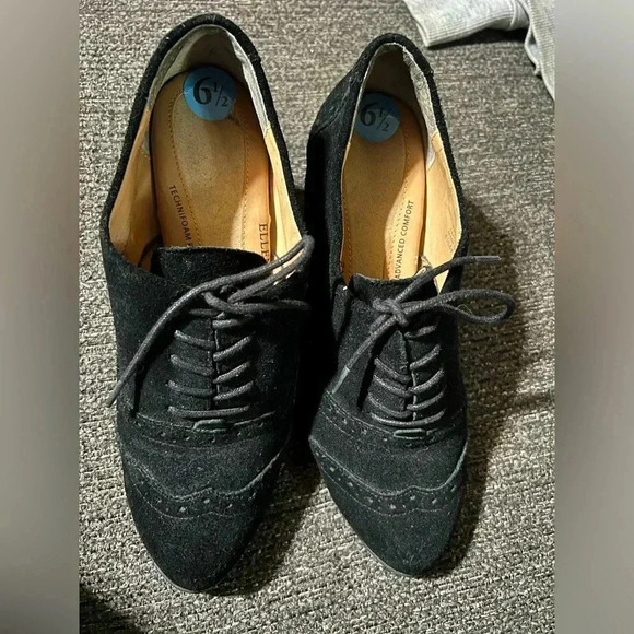 Ellen Tracy Active suede wedge oxfords size 6.5​ - Picture 1 of 7